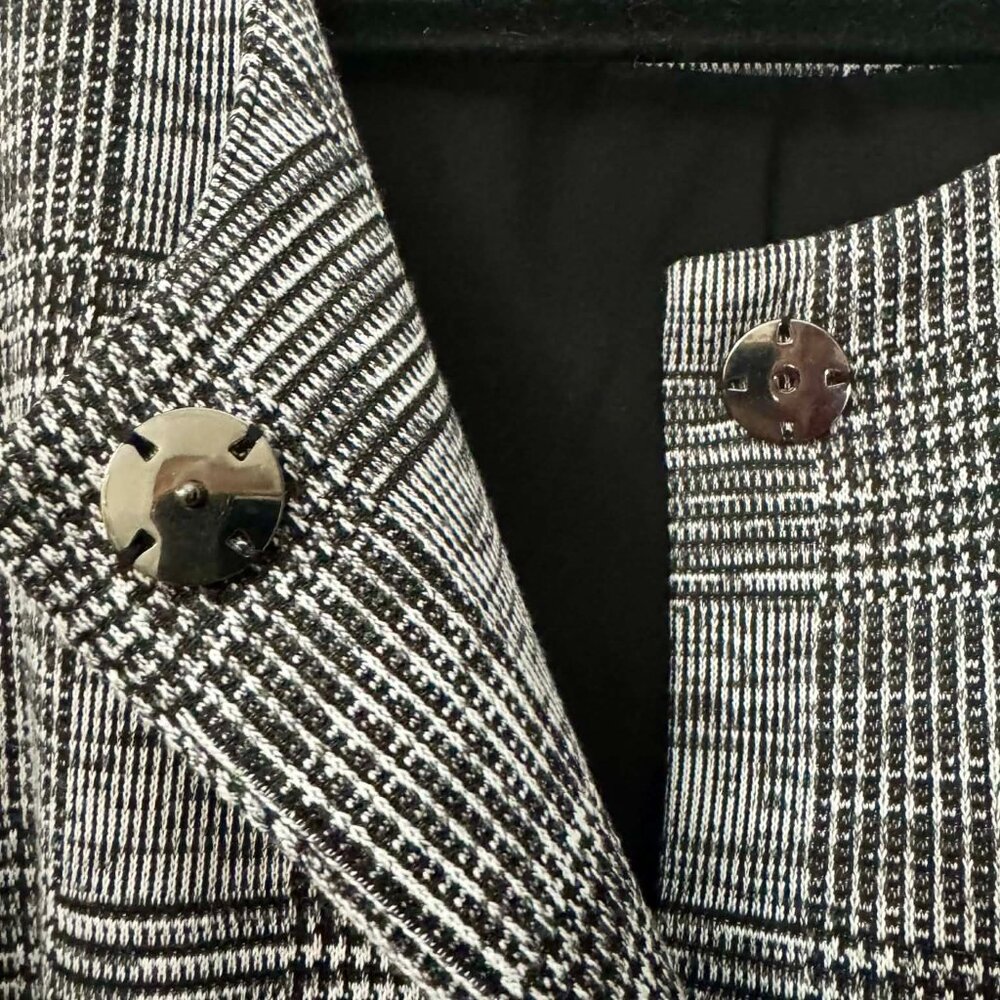 Jones New York Glen Plaid Coat Blazer – Size Large, Black and White - Picture 3 of 7